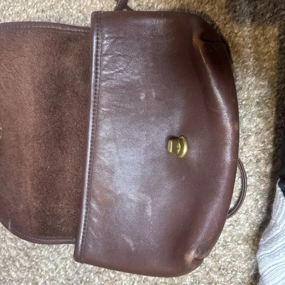 Vintage Coach Court Bag 9924 Brown Glove Tanned Leather Brass Turnlock Crossbody - Picture 5 of 5